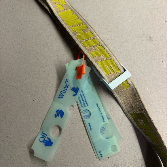 Off-White Industrial Belt in Camel Green